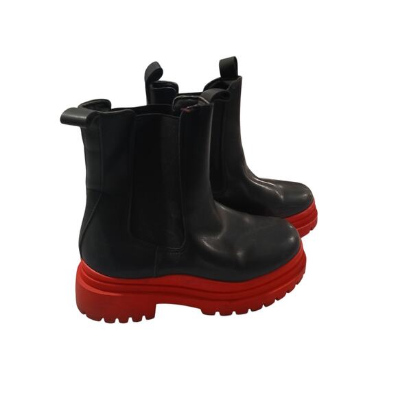 Zara Red & Black Boots 8" - Picture 1 of 5